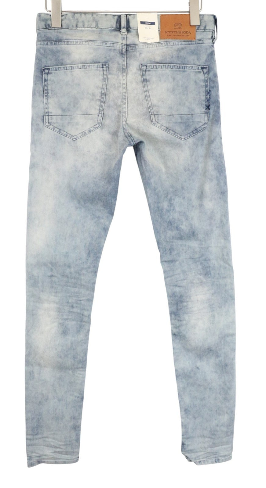 SCOTCH & SODA Skim Men Jeans W29/L34 Blue Skinny Stretch Irregular Wash Zipped