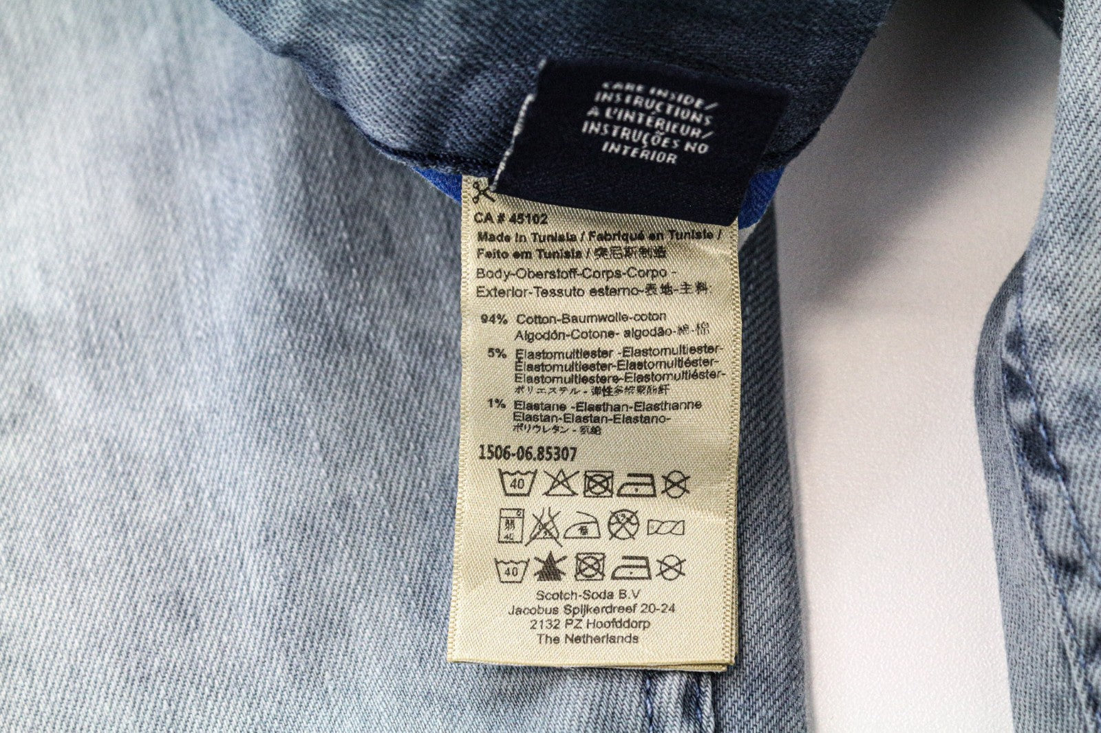 SCOTCH & SODA Skim Men Jeans W29/L34 Blue Skinny Stretch Irregular Wash Zipped