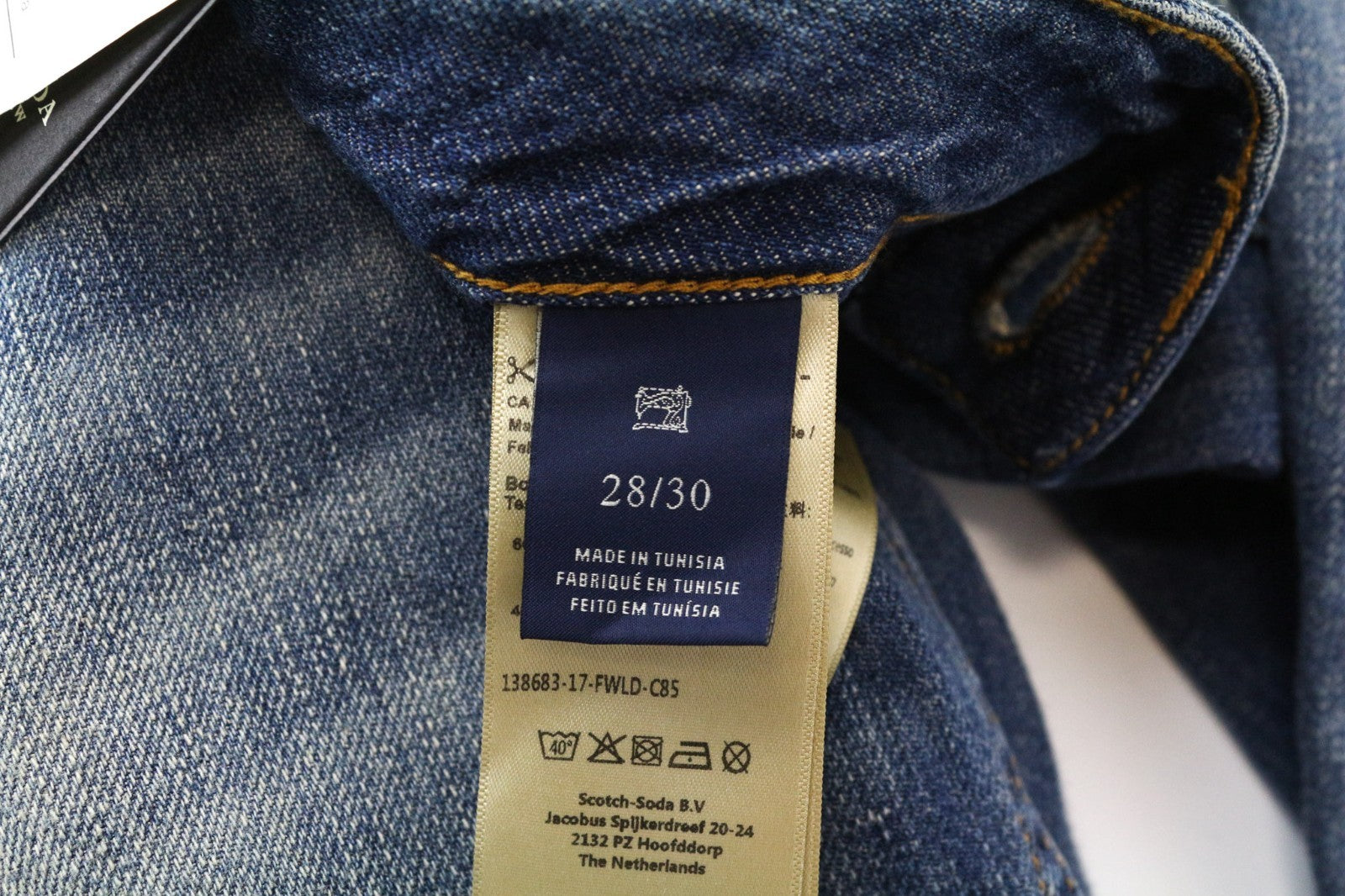 SCOTCH & SODA Bandit Women Jeans W28/L30 Linen Blue Distress Slim Tapered