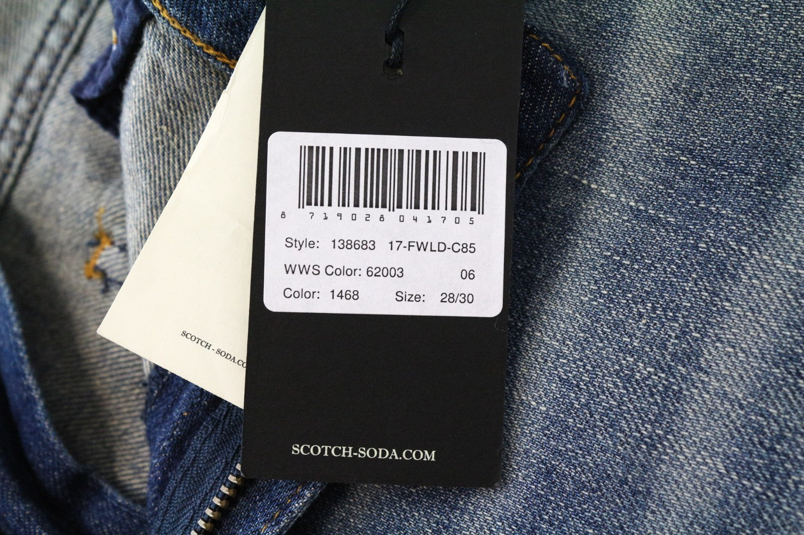 SCOTCH & SODA Bandit Women Jeans W28/L30 Linen Blue Distress Slim Tapered