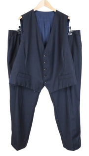 SUITSUPPLY Lazio Men Suit UK58S Navy Classic 2-Piece Slim Wool Melange Formal