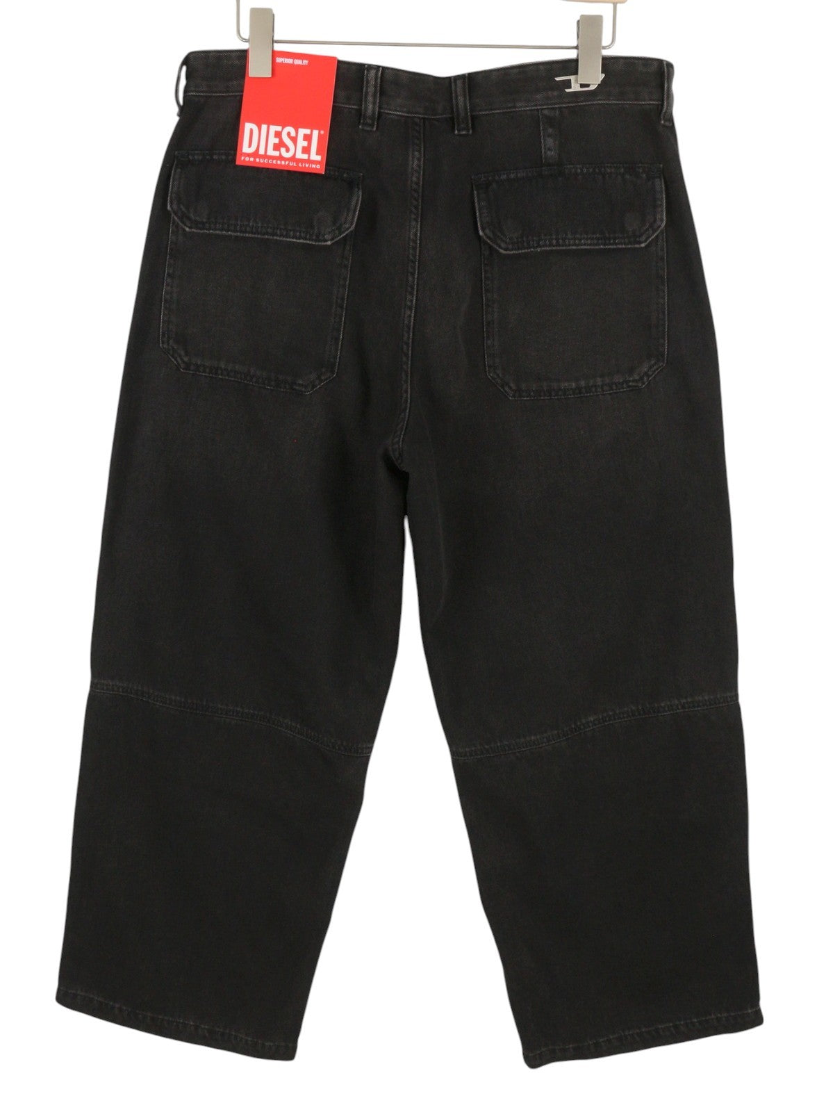 DIESEL D-Shift 09J96 Men Jeans W34/L30 Black Relaxed Fit Wide Leg Unisex RRP325