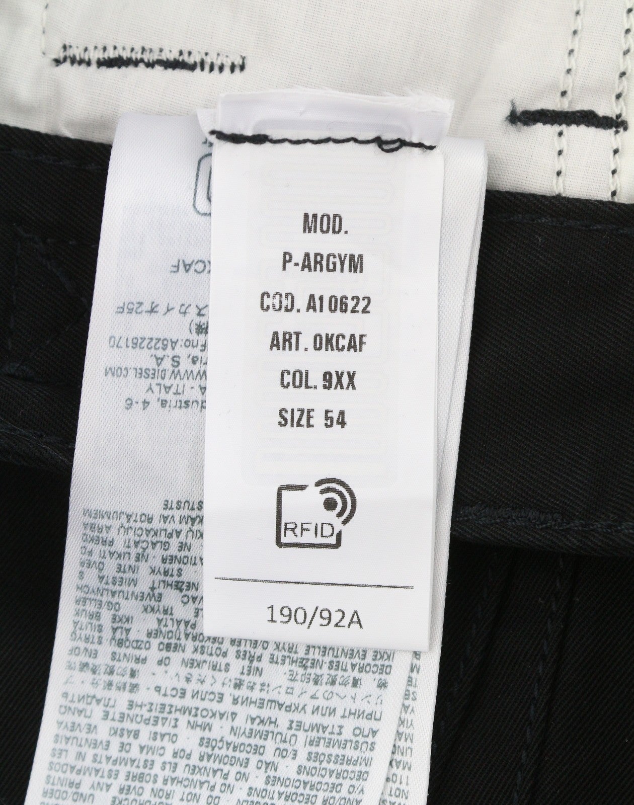 DIESEL P-Argym Men Trousers 54 W37 Black Roomy Knees Cargo RRP225