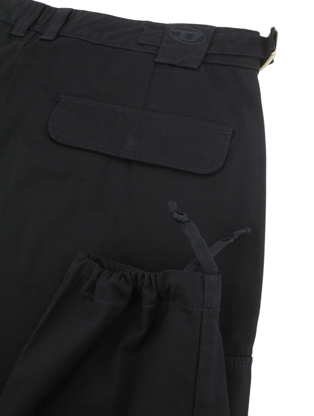 DIESEL P-Argym Men Trousers 54 W37 Black Roomy Knees Cargo RRP225