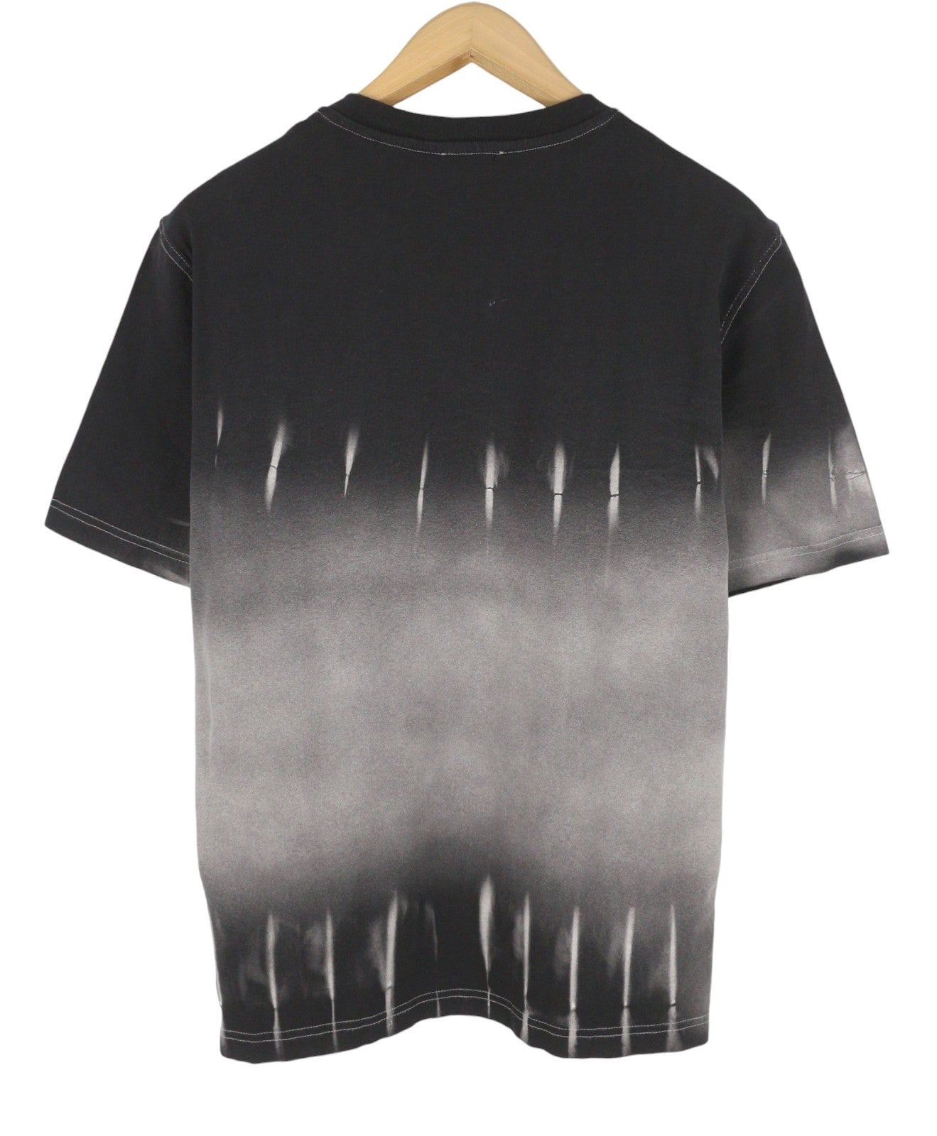 DIESEL T-Adjust-R21 Men T-Shirt L Black Tie-Dyed Print Crew Neck Short Sleeved