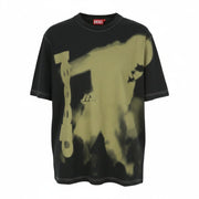 DIESEL T-Just-N13 Men T-Shirt L Black Logo Detail Crew Neck Short Sleeved