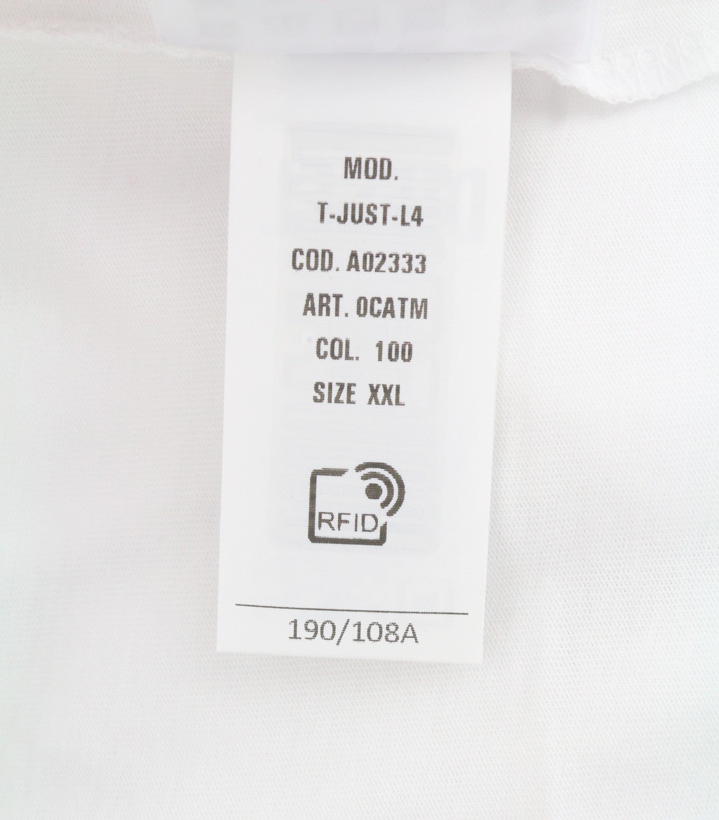 DIESEL T-Just-L4 Men T-Shirt 2XL White Cotton Tricot Crew Neck Short Sleeve