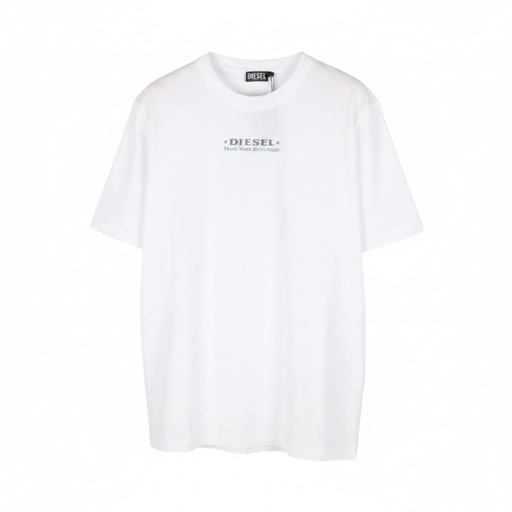 DIESEL T-Just-L4 Men T-Shirt XL White Cotton Tricot Crew Neck Short Sleeve