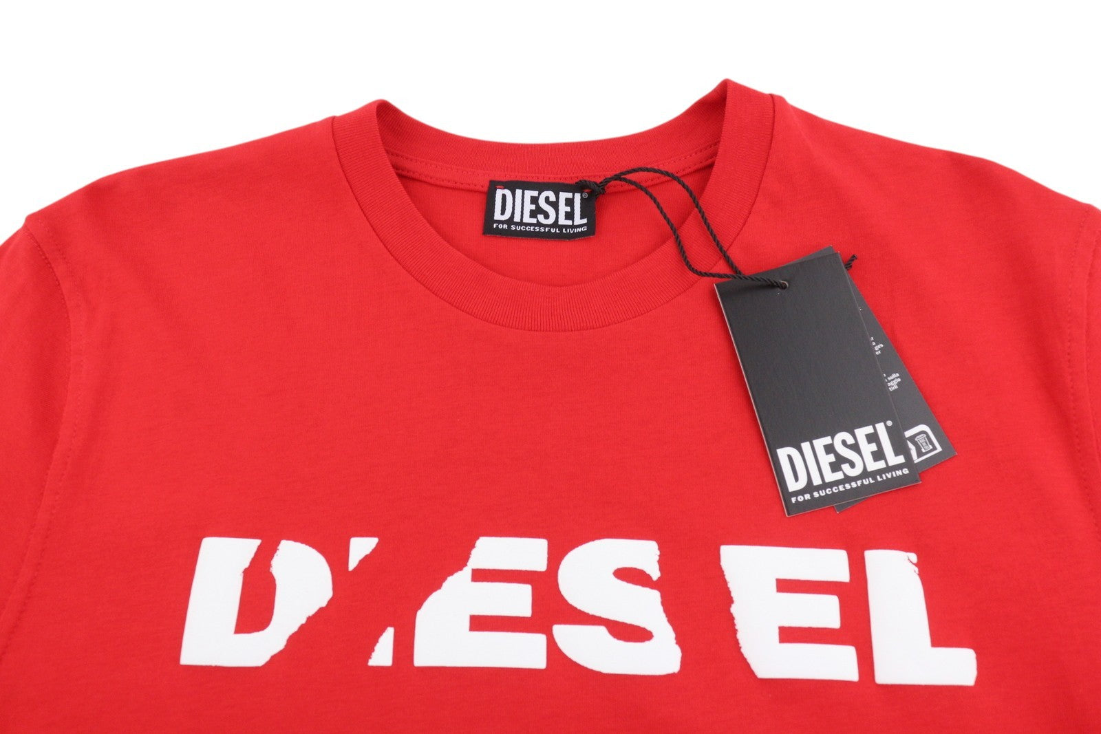 DIESEL T-Just 250232 OFF Men T-Shirt L Red Cotton Crew Collar Short Sleeve