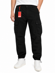 DIESEL P-Argym Men Trousers 56 W39 Black Roomy Knees Cargo RRP225