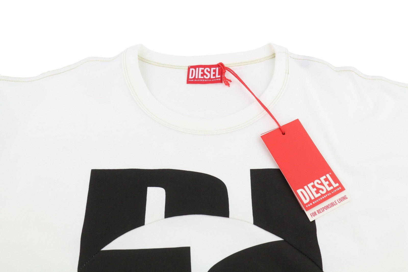 DIESEL T-Boxt-Circle Men T-Shirt M White Oversized Crew Neck Short Sleeved