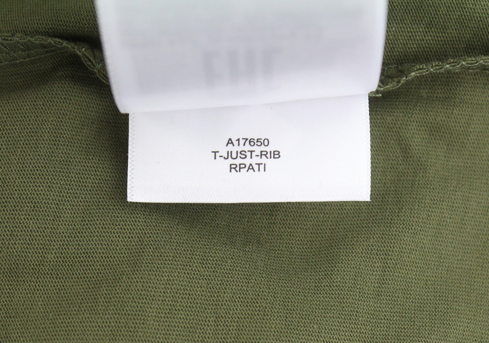 DIESEL T-Just-Rib Men T-Shirt XL Khaki Green Cotton Crew Neck Short Sleeve