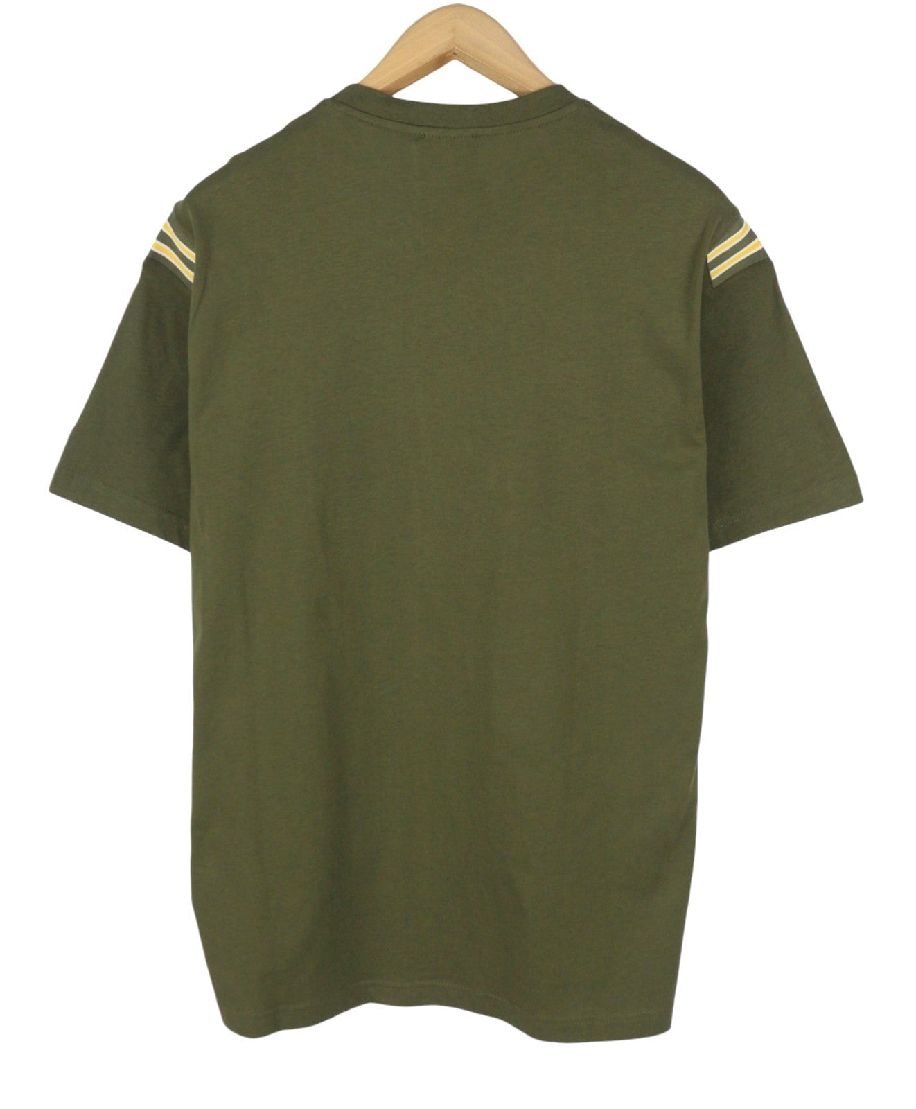 DIESEL T-Just-Rib Men T-Shirt XL Khaki Green Cotton Crew Neck Short Sleeve