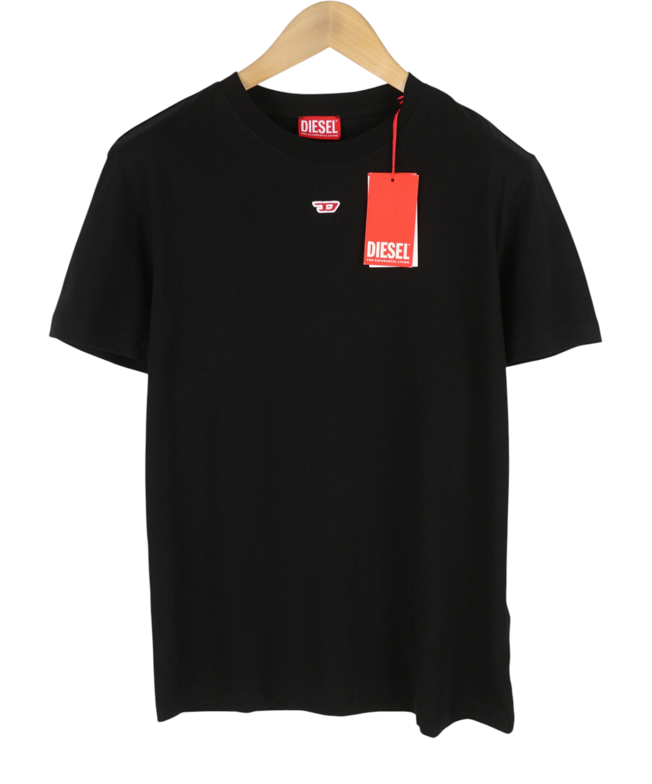 DIESEL T-Diegor-D Men T-Shirt M Black Cotton Tricot Crew Neck Short Sleeve