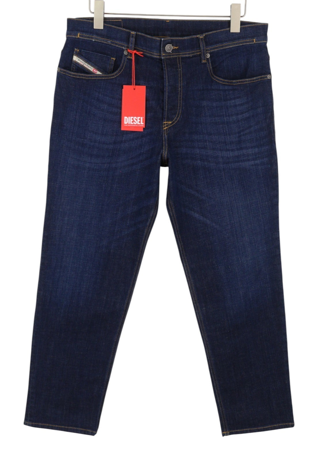 DIESEL 2023 D-Finitive 09F89 Men Jeans W34/L30 Blue Faded Tapered Fit RRP150