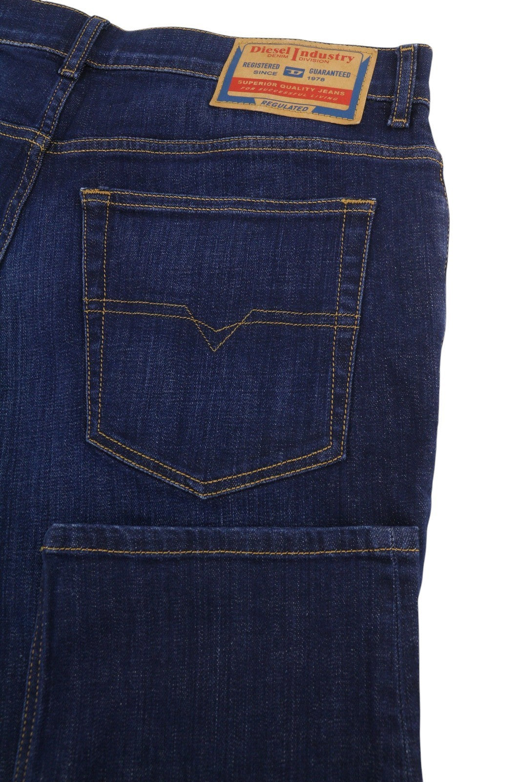 DIESEL 2023 D-Finitive 09F89 Men Jeans W34/L30 Blue Faded Tapered Fit RRP150