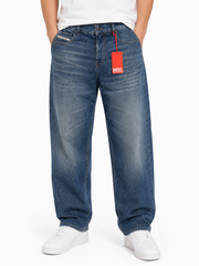 DIESEL 2001 D-Macro 0NJAN Men Jeans W33/L30 Blue Loose Fit Straight Leg RRP175