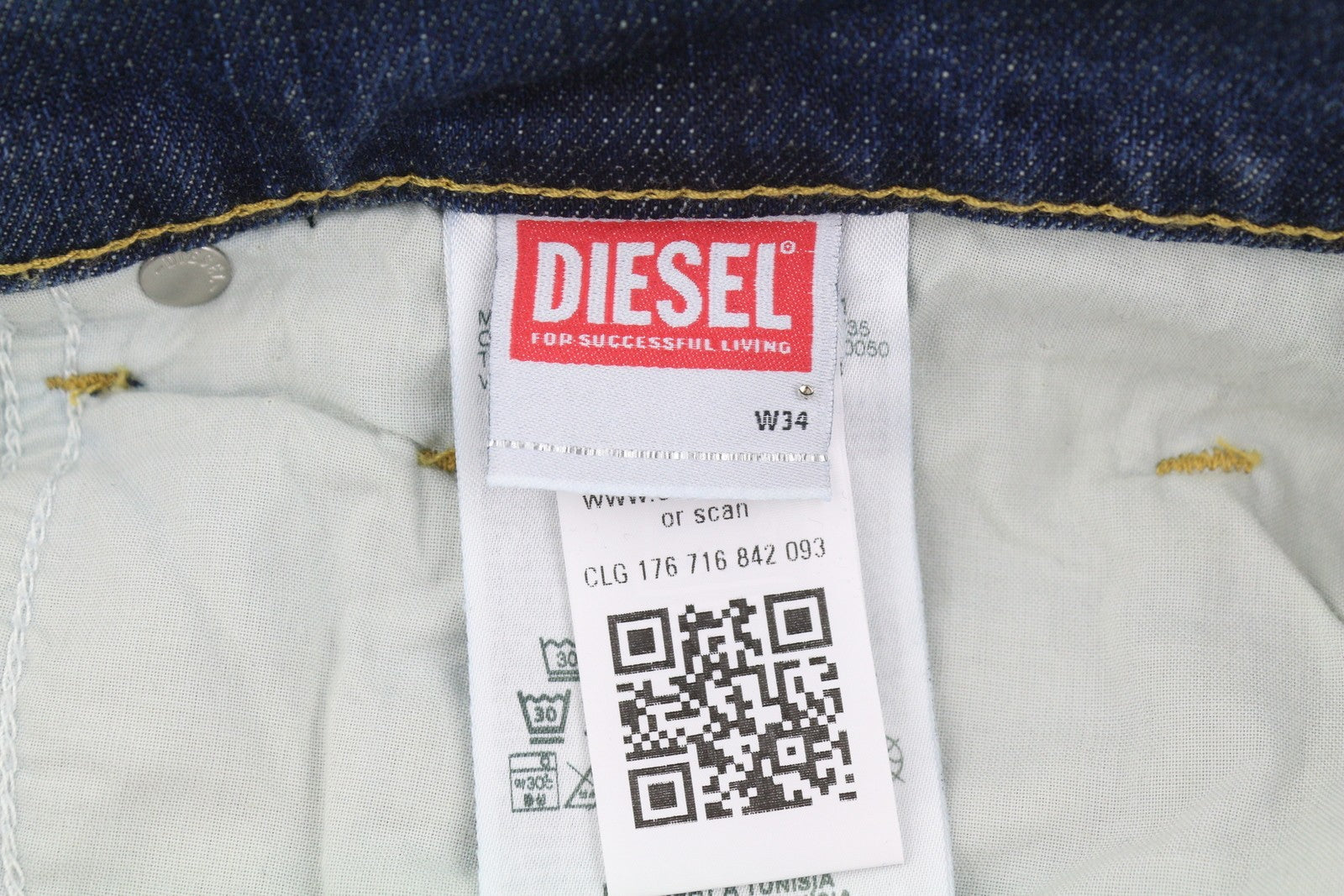 DIESEL 2019 D-Strukt R8I0C Men Jeans W34/L34 Blue Faded Distress RRP250
