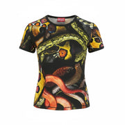 DIESEL CL-T-Uncle-Snake Women T-Shirt L Colourful Short Sleeve RRP230
