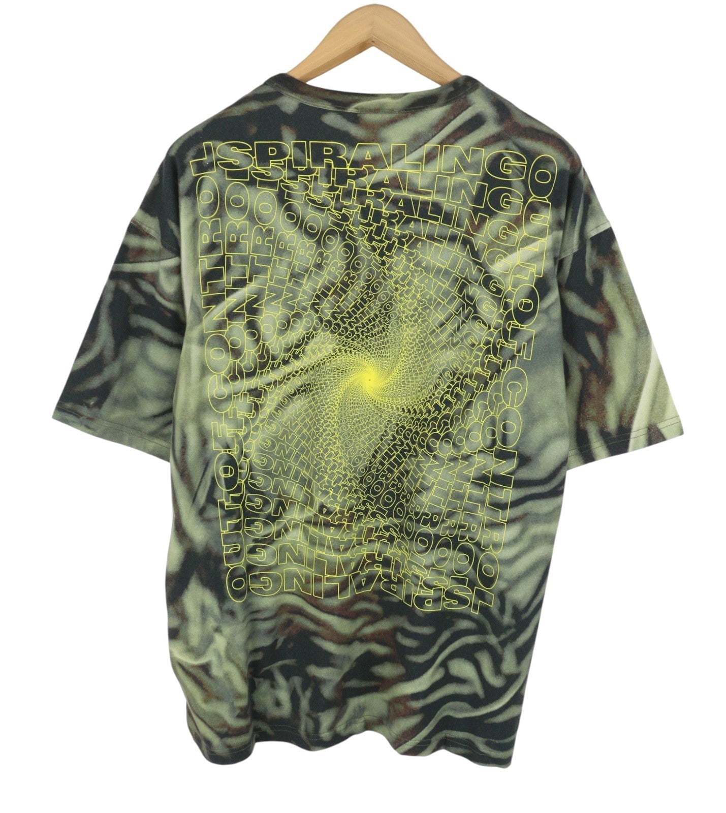 DIESEL T-Boxt-N3 Men T-Shirt L Green Zebra-Camo Print Short Sleeve RRP150