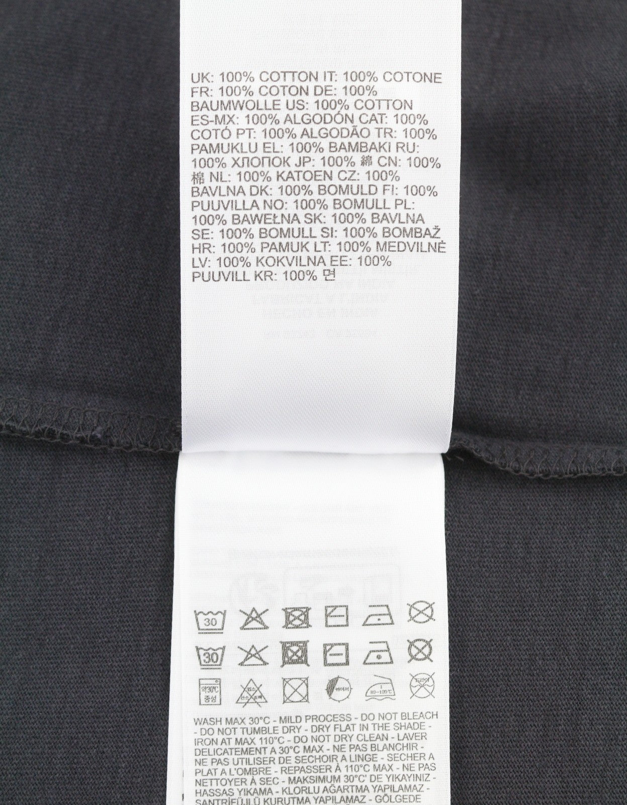 DIESEL T-Wash-Q1 Men T-Shirt 2XL Grey Faded Patterned Oversized Short Sleeve
