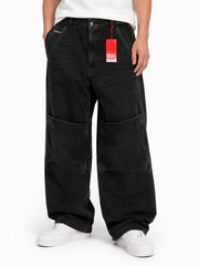 DIESEL D-Shift 09J96 Men Jeans W32/L30 Black Relaxed Fit Wide Leg Unisex RRP325