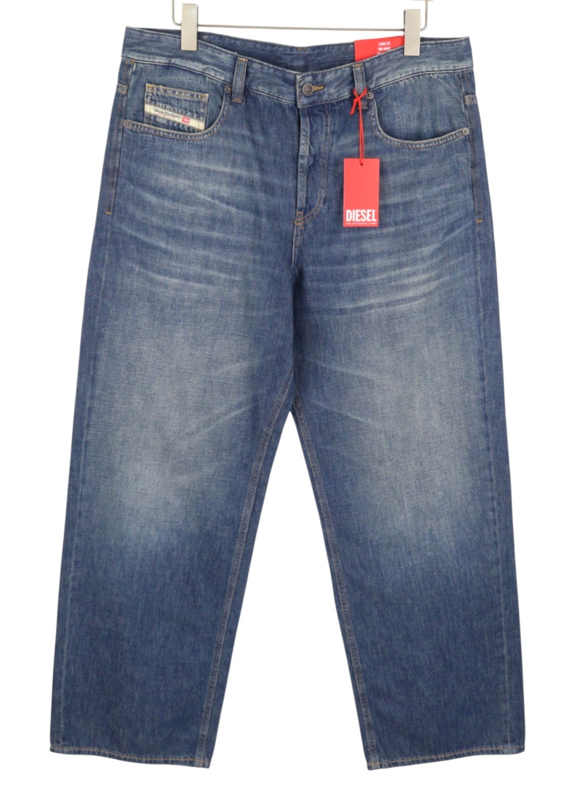 DIESEL 2001 D-Macro 0NJAN Men Jeans W36/L34 Blue Loose Fit Straight Leg RRP175