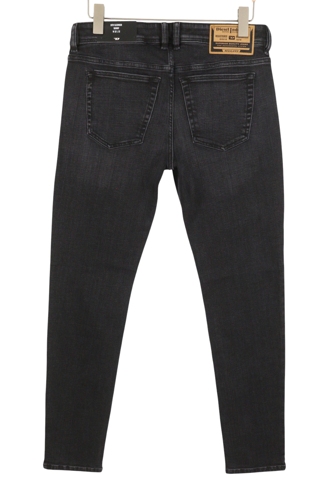 DIESEL 1979 Sleenker R9G61 Men Jeans W32/L32 Black Whiskers Faded Skinny RRP150