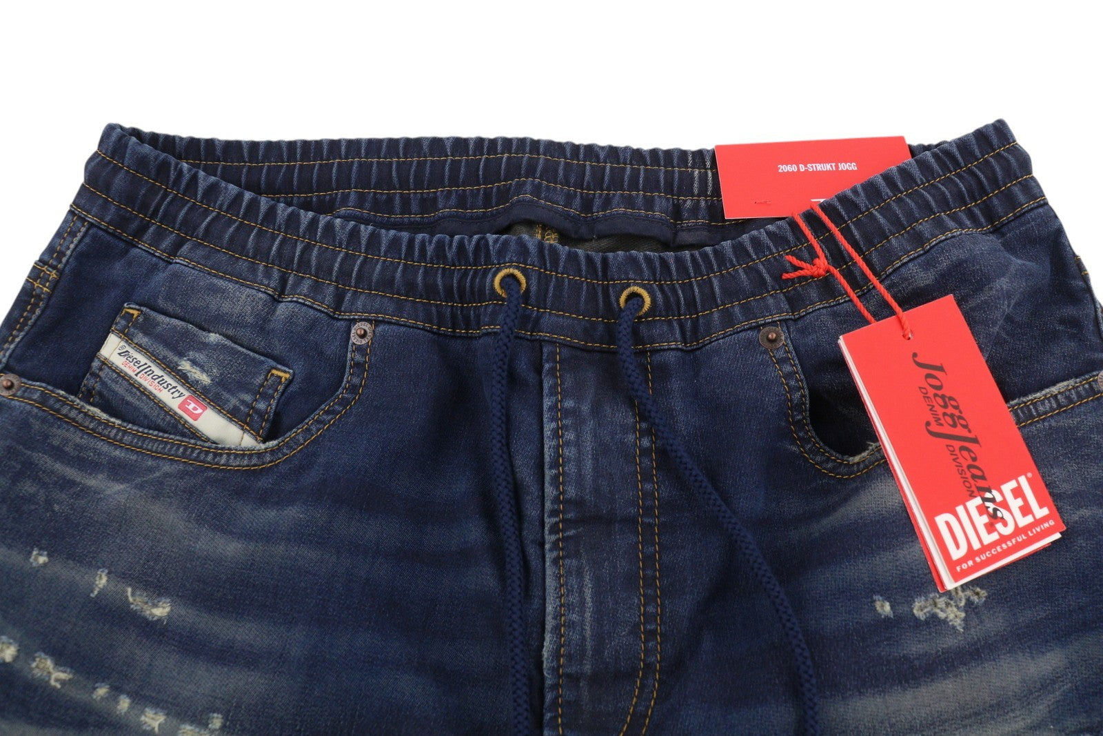 DIESEL 2060 D-Strukt Jogg 068JD Men Jeans W34 Blue Faded Distress RRP295