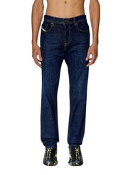 DIESEL 2023 D-Finitive 09F89 Men Jeans W32/L32 Blue Faded Tapered Fit RRP150