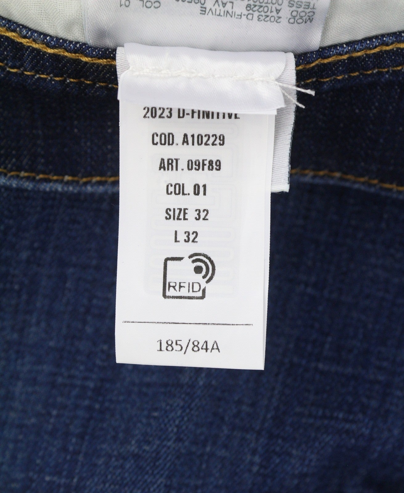 DIESEL 2023 D-Finitive 09F89 Men Jeans W32/L32 Blue Faded Tapered Fit RRP150