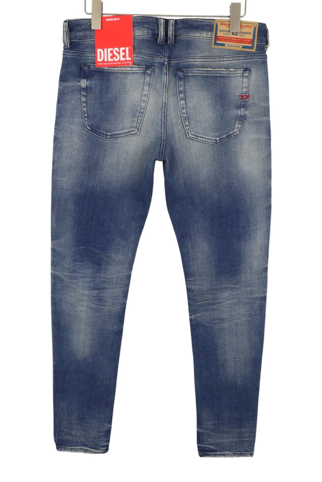 DIESEL 1979 Sleenker 09J24 Men Jeans W34/L32 Blue Faded Skinny Low Waist RRP250
