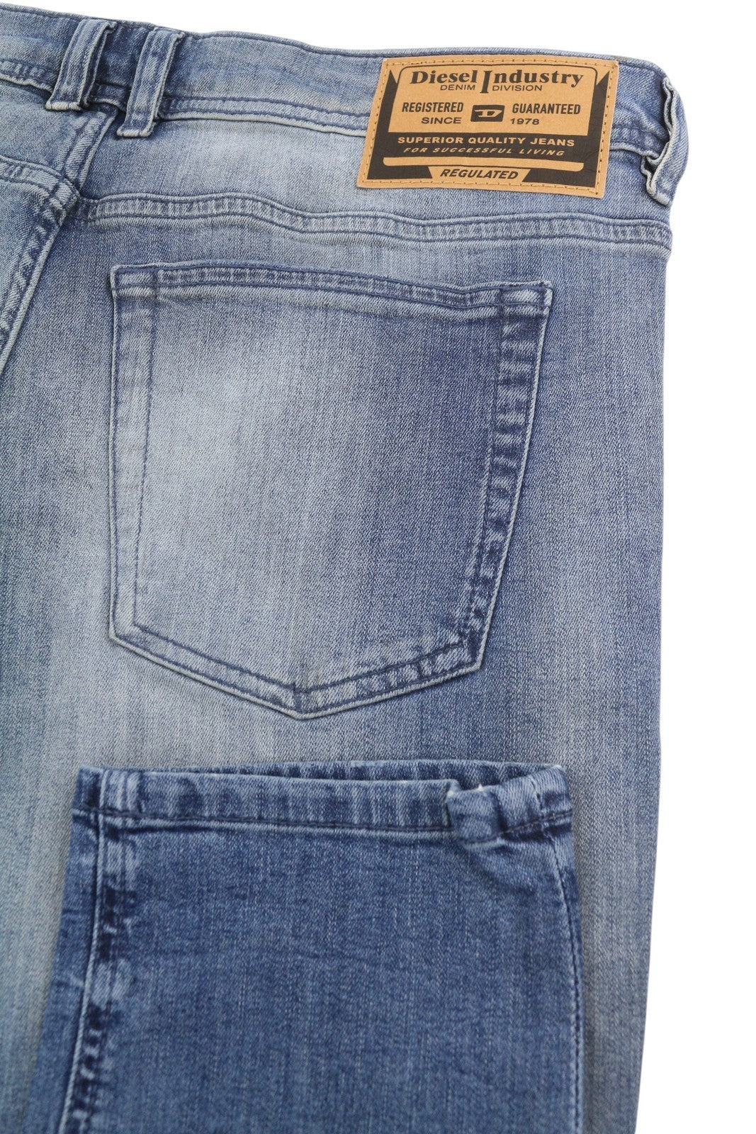 DIESEL 1979 Sleenker RBG04 Men Jeans W34/L32 Blue Distress Faded Skinny RRP195