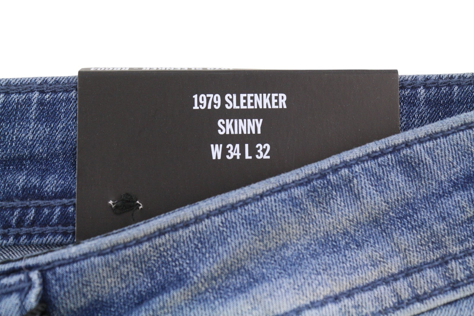 DIESEL 1979 Sleenker RBG04 Men Jeans W34/L32 Blue Distress Faded Skinny RRP195