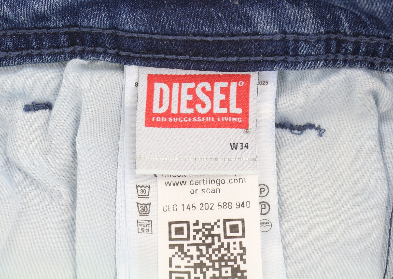 DIESEL 1979 Sleenker RBG04 Men Jeans W34/L32 Blue Distress Faded Skinny RRP195