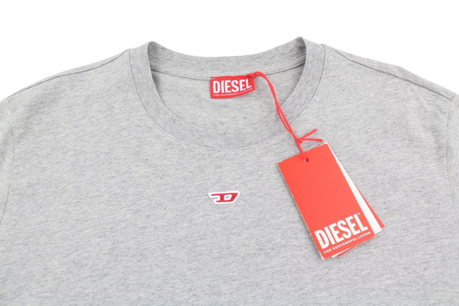DIESEL T-Diegor-D Men T-Shirt 2XL Grey Melange Tricot Crew Neck Short Sleeve