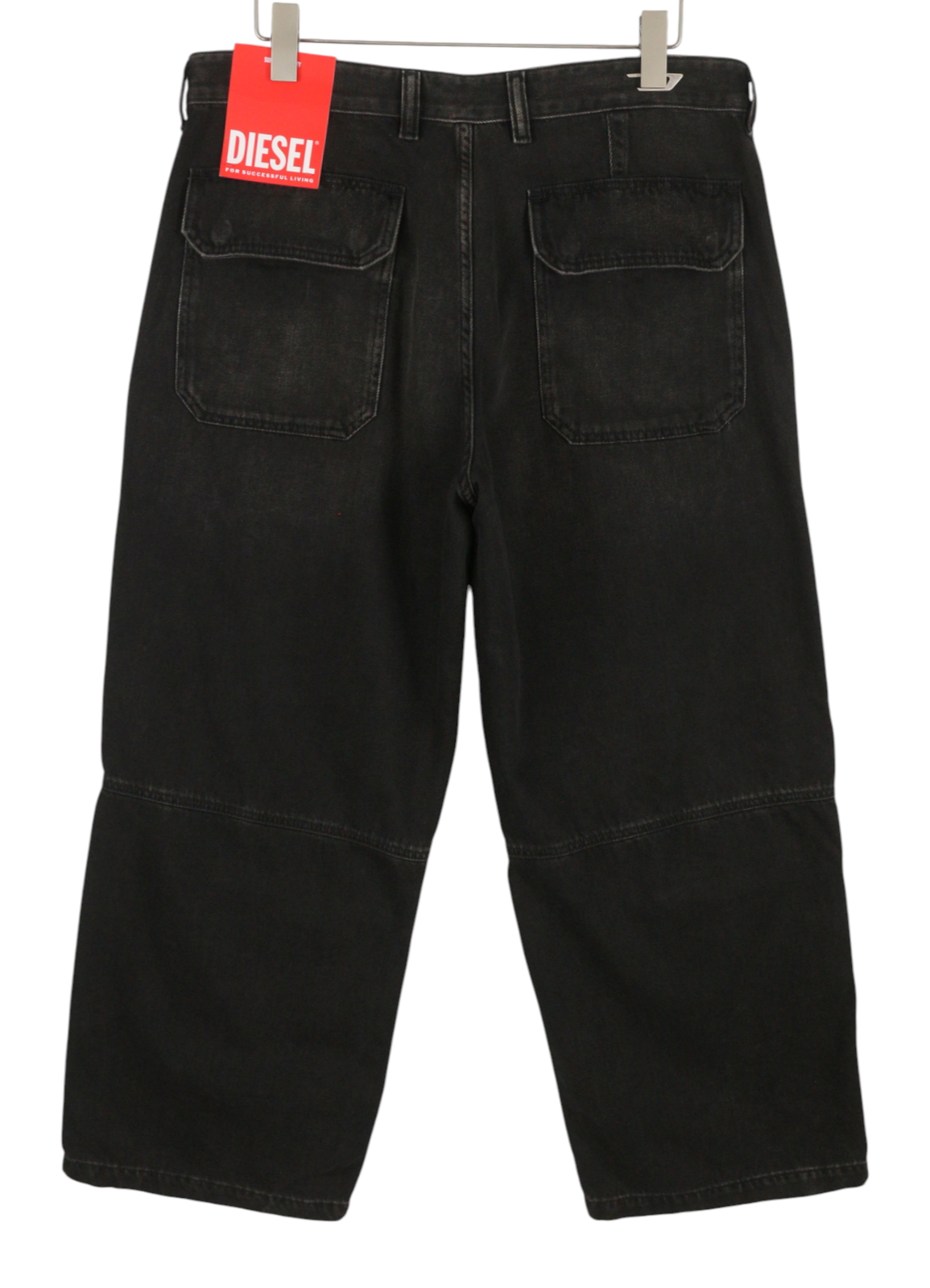 DIESEL D-Shift 09J96 Men Jeans W34/L30 Black Relaxed Fit Wide Leg Unisex RRP325