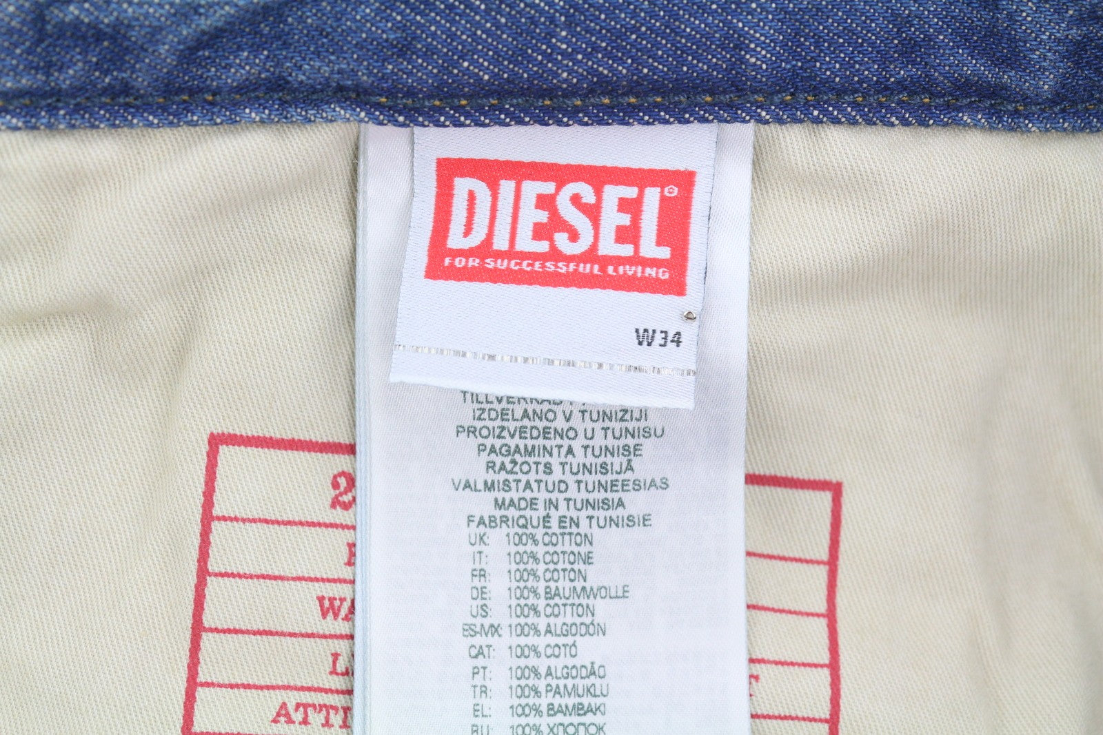 DIESEL 2001 D-Macro 0NJAN Men Jeans W34/L34 Blue Loose Fit Straight Leg RRP175
