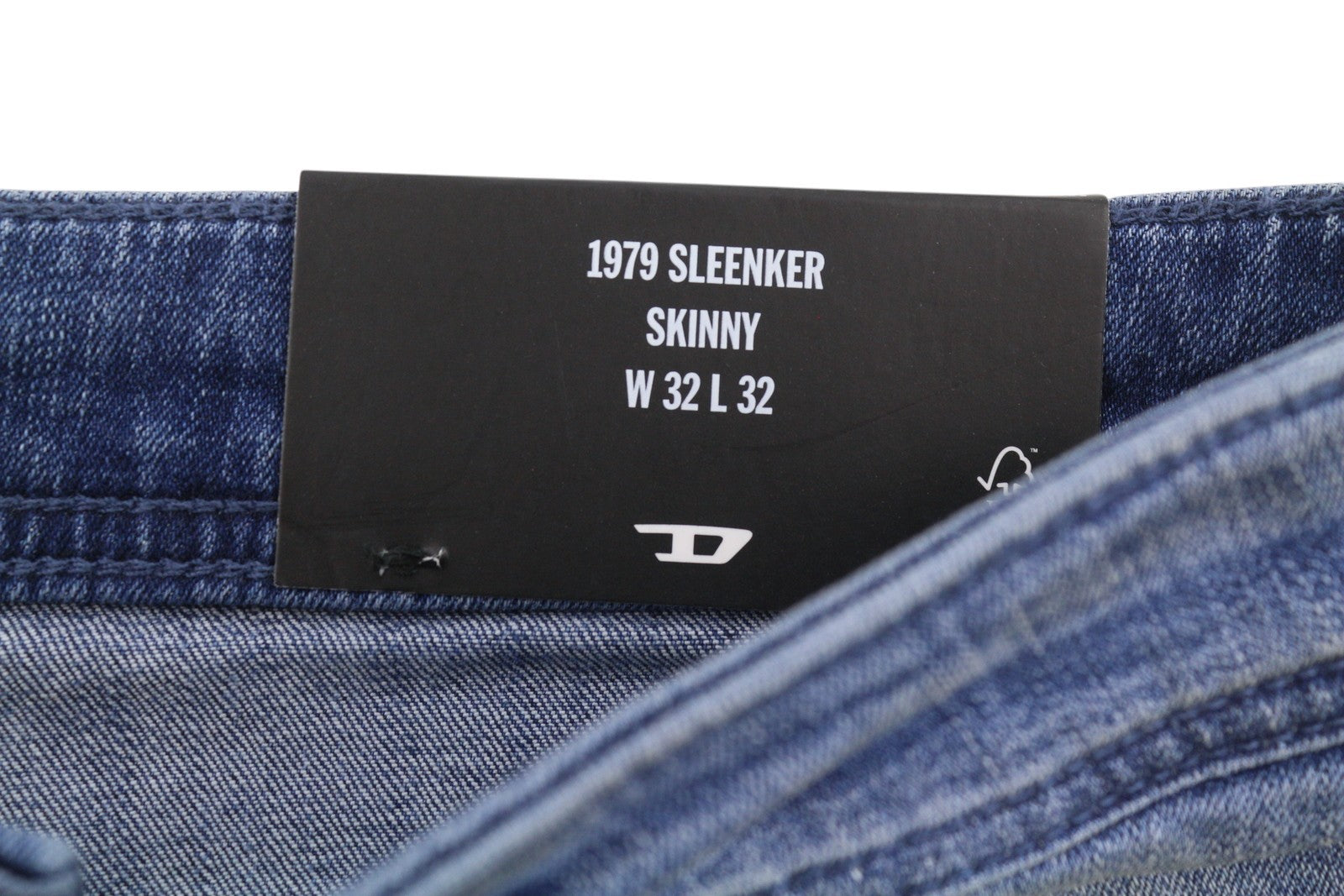 DIESEL 1979 Sleenker RBG04 Men Jeans W32/L32 Blue Distress Faded Skinny RRP195