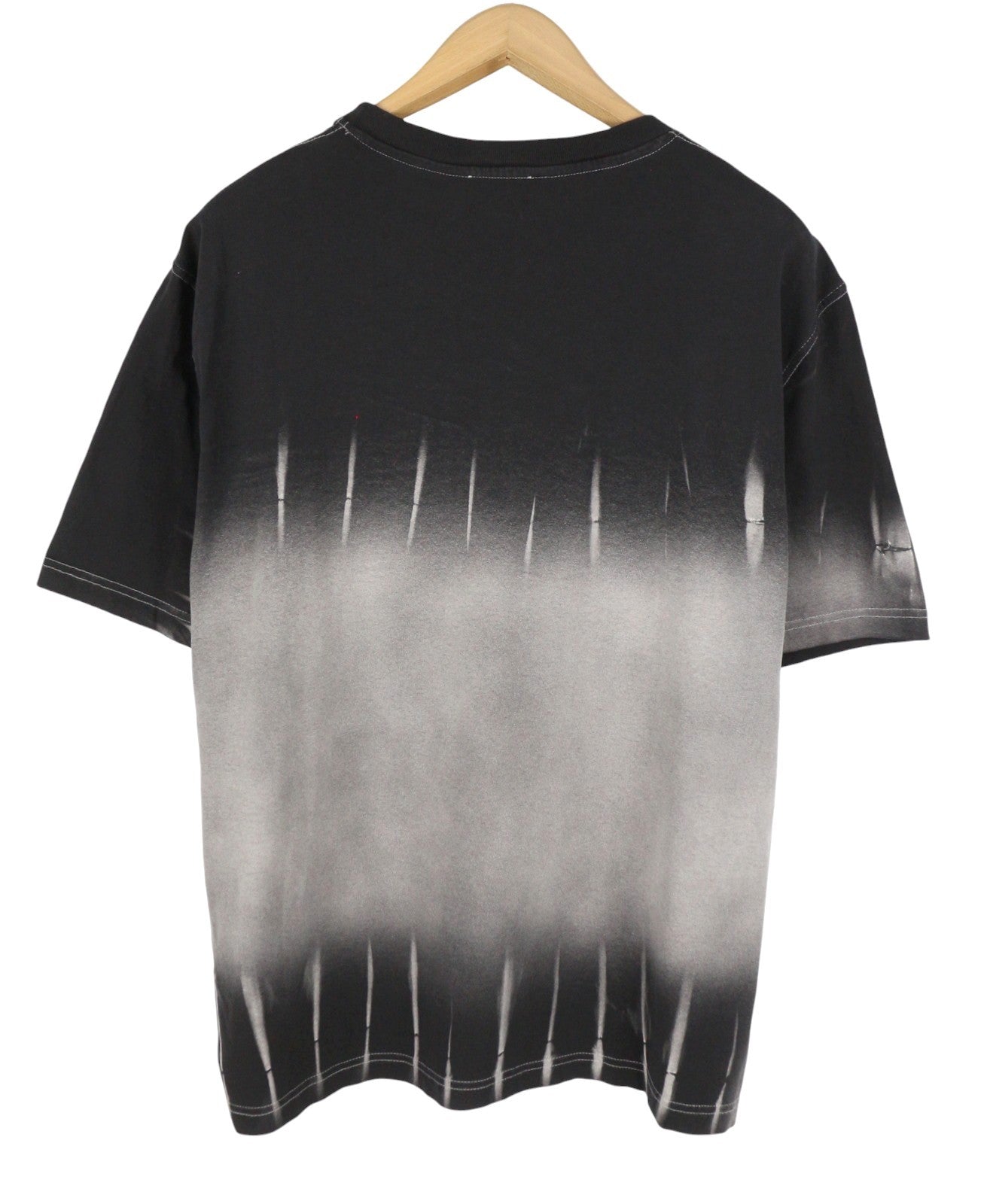 DIESEL T-Adjust-R21 Men T-Shirt 2XL Black Tie-Dyed Print Crew Neck Short Sleeved