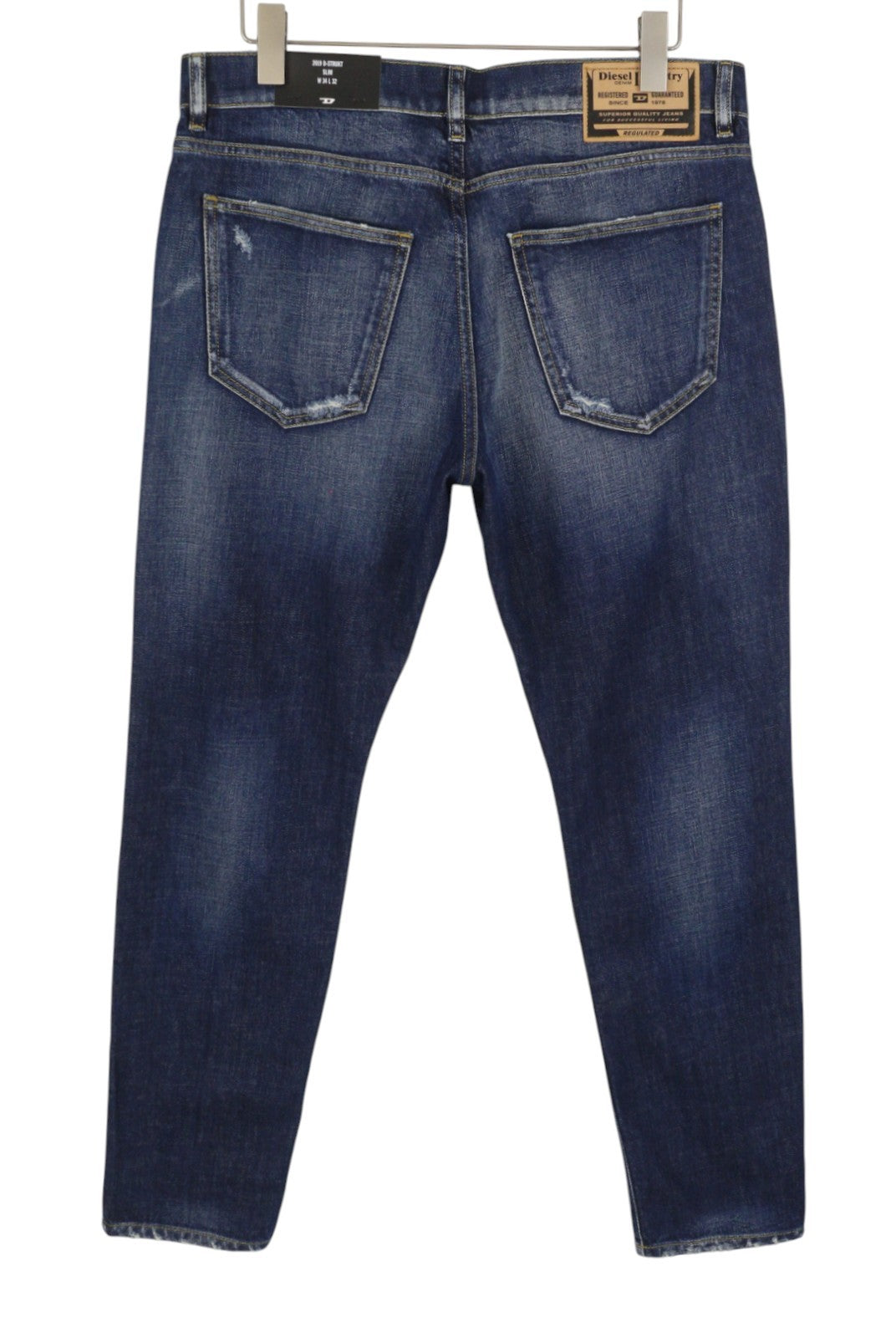 DIESEL 2019 D-Strukt R917I Men Jeans W34/L32 Blue Faded Distress Slim RRP195