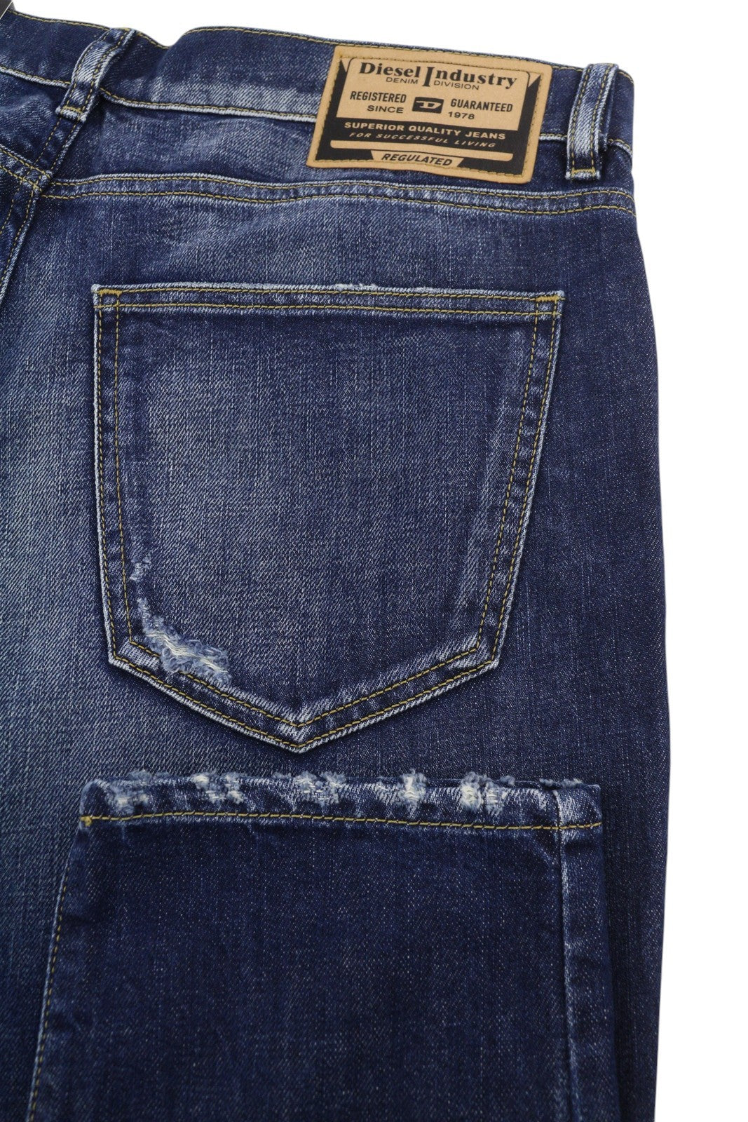 DIESEL 2019 D-Strukt R917I Men Jeans W34/L32 Blue Faded Distress Slim RRP195