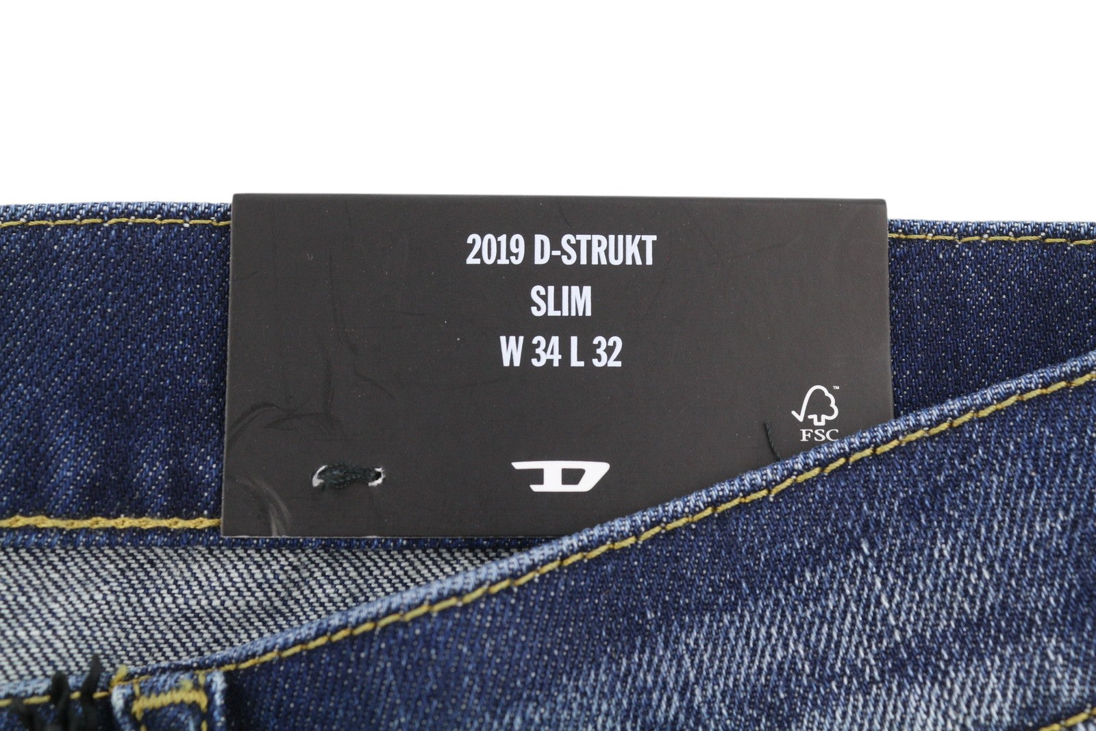 DIESEL 2019 D-Strukt R917I Men Jeans W34/L32 Blue Faded Distress Slim RRP195