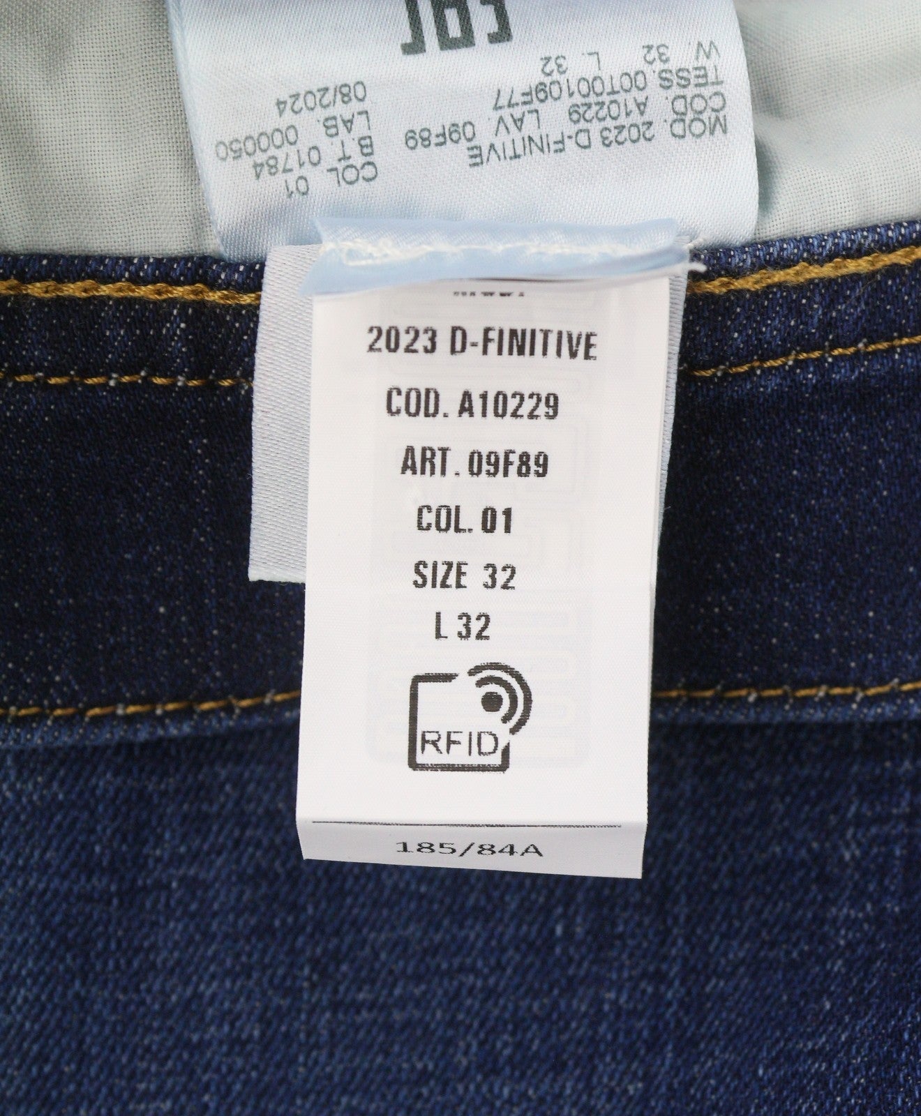 DIESEL 2023 D-Finitive 09F89 Men Jeans W32/L32 Blue Faded Tapered Leg RRP150