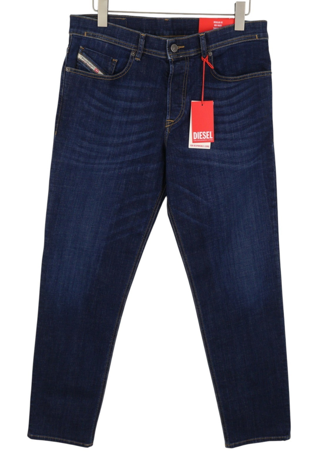 DIESEL 2023 D-Finitive 09F89 Men Jeans W32/L32 Blue Faded Tapered Leg RRP150