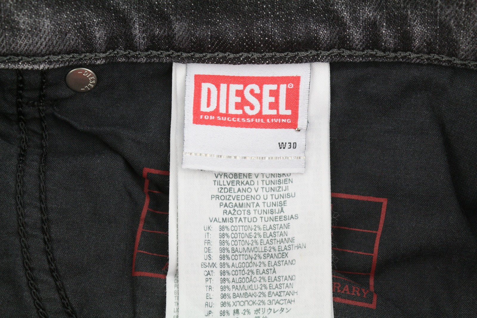 DIESEL 2019 D-Strukt 09C47 Men's Jeans W30/L32 Grey Whiskers Faded Slim Fit