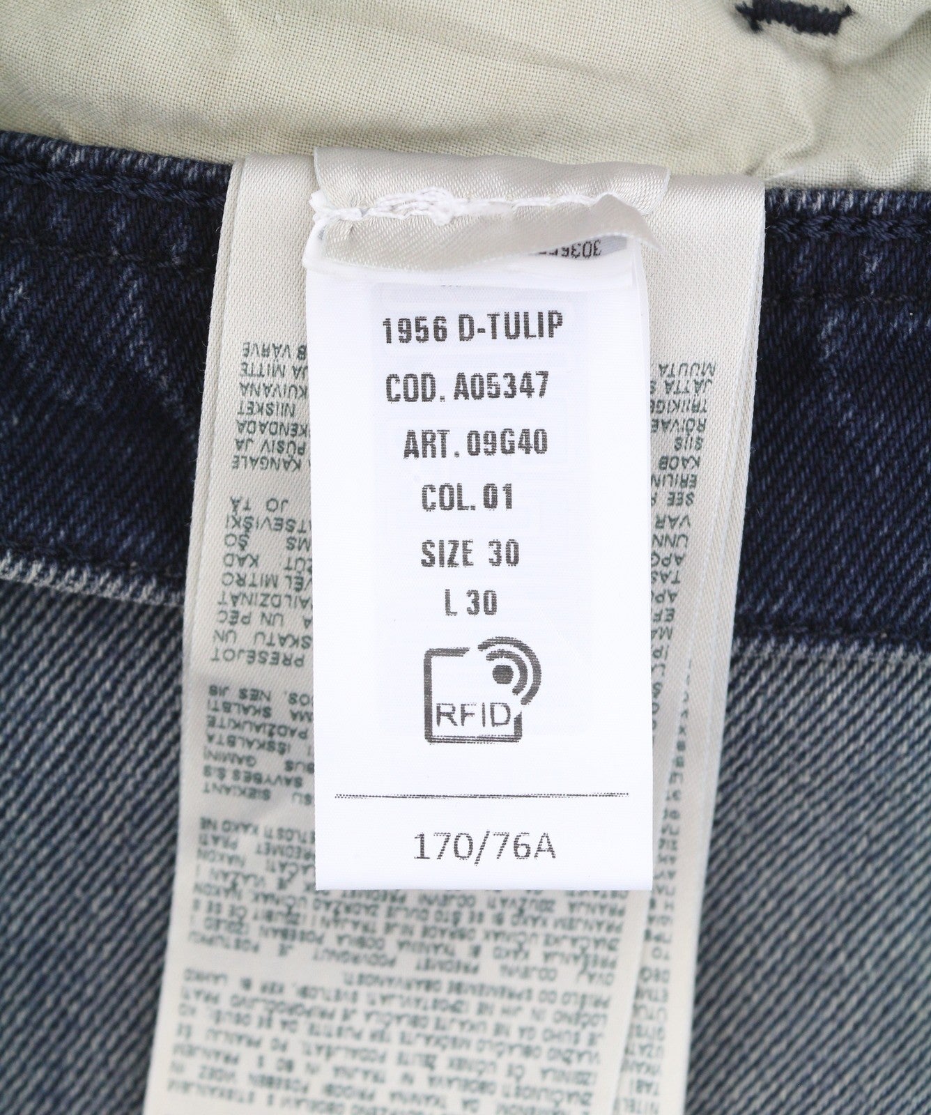 DIESEL 1956 D-Tulip 09G40 Women's Jeans W30/L30 Regular Straight Leg High Waist