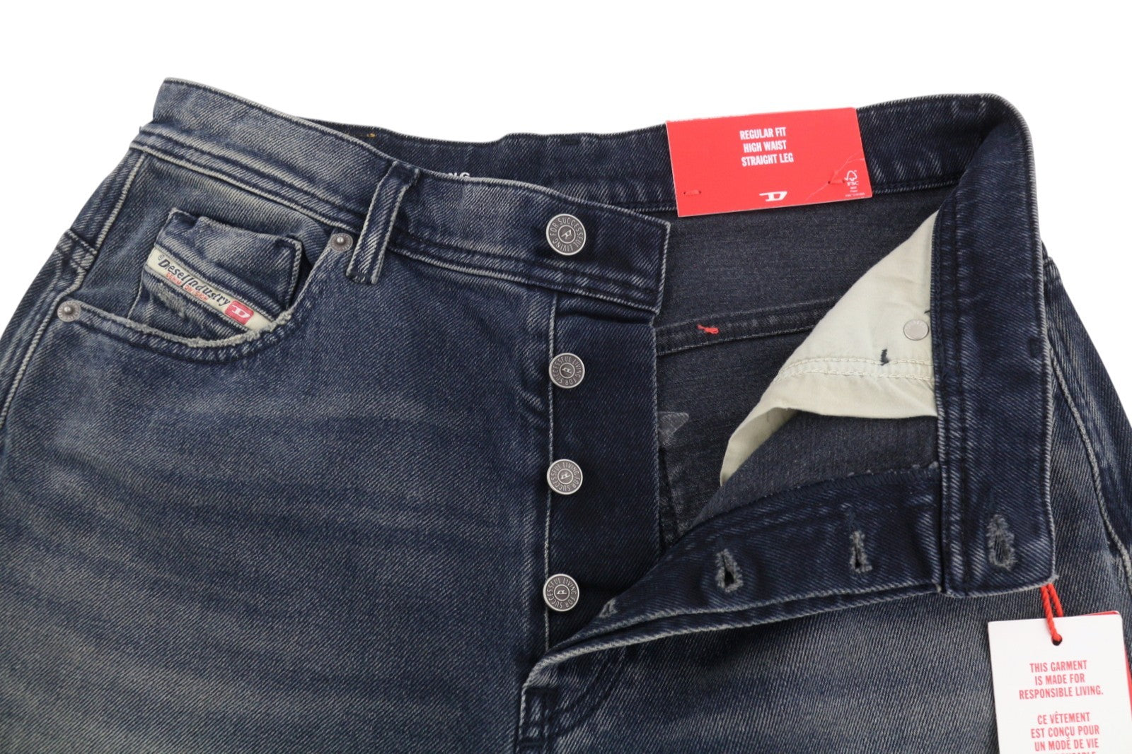 DIESEL 1956 D-Tulip 09G40 Women's Jeans W30/L30 Regular Straight Leg High Waist