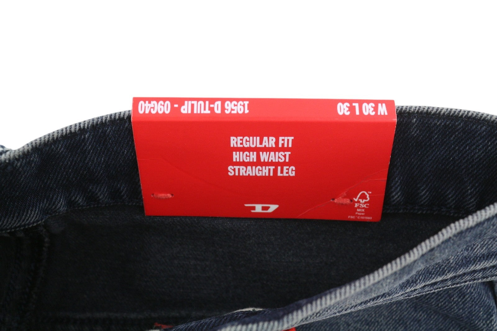 DIESEL 1956 D-Tulip 09G40 Women's Jeans W30/L30 Regular Straight Leg High Waist