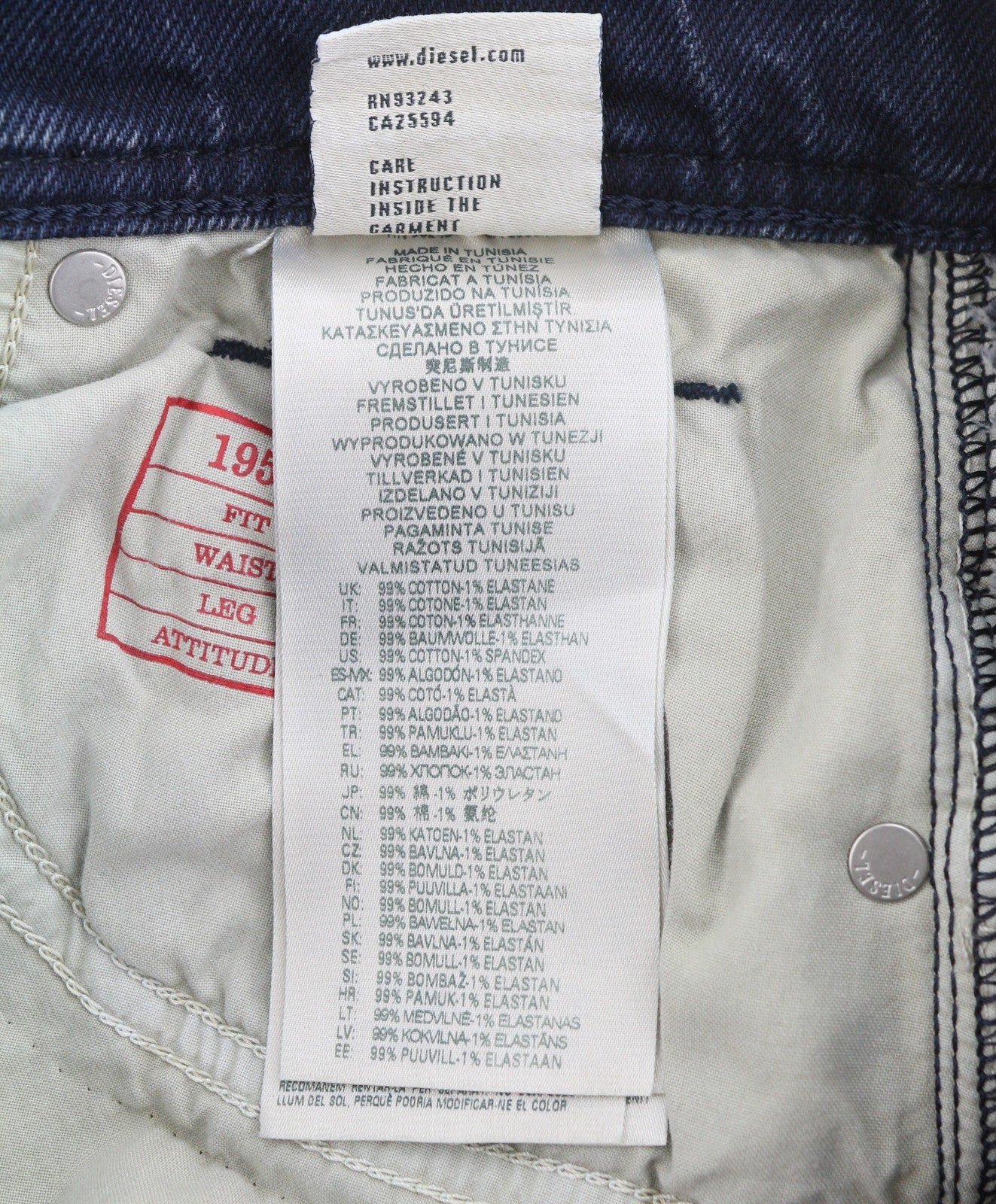 DIESEL 1956 D-Tulip 09G40 Women's Jeans W30/L30 Regular Straight Leg High Waist